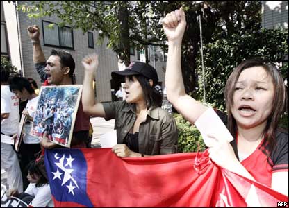 Protesters in Tokyo.