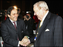 Michel Platini ve Lennart Johansson
