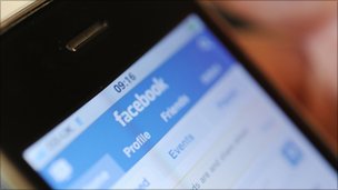 A Facebook page open on a mobile phone browser