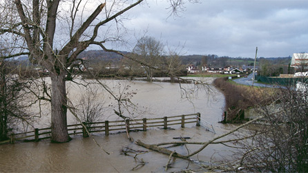 Flooding in Welshpool by Ian Francis.