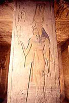 Image of a relief showing Nefertari on a column