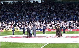 Waving at Pride Park