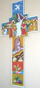 Croes ar wal yr Eglwys Lutheraidd