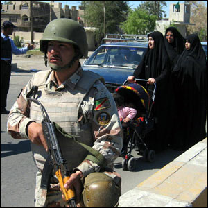 Trạm kiểm soát của cảnh sát tại Baghdad.