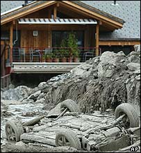 Danos causados pelas cheias na Suíça