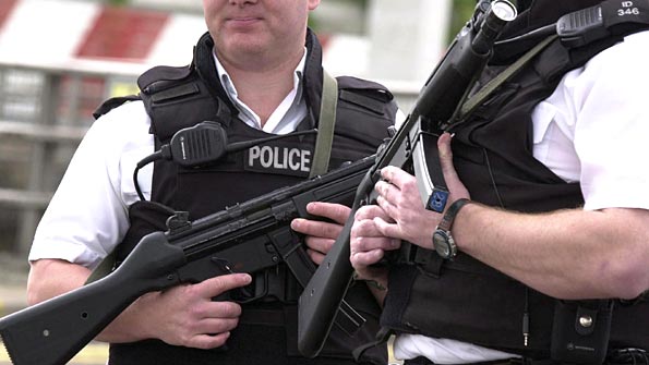 Armed police officers