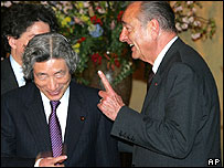 ژاک شيراک و جانيچيرو کويزومی