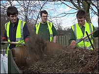 Jamie, Chris and Shaun - volunteers at Compo
