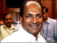 وزیر دفاع اے کے انٹنی (فائل فوٹو)