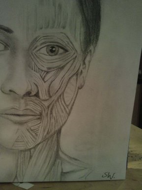 Face of a girl. Inside