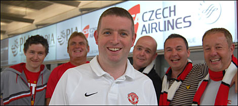 Kevin McCormack and friends at Manchester Airport