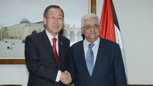 محمود عباس وبان كي مون