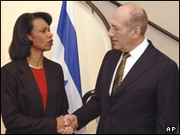 Condoleezza Rice e Ehud Olmert
