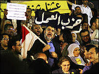 Mısırlı gazetecilerin protestosu