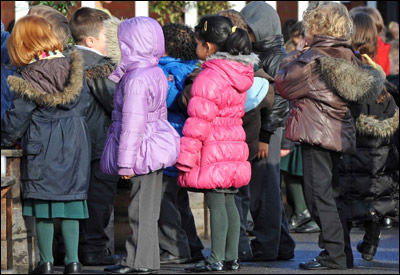 Children standing in a line