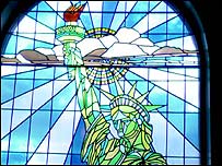 Stained glass at the RAF Lakenheath Chapel