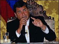 O presidente do Equador, Rafael Correa