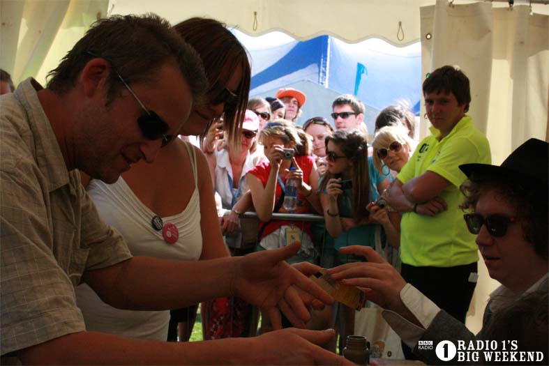The Kooks in the signing tent