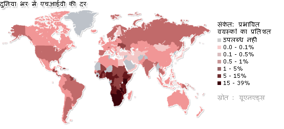 दुनिया भर में एड्स की स्थिति