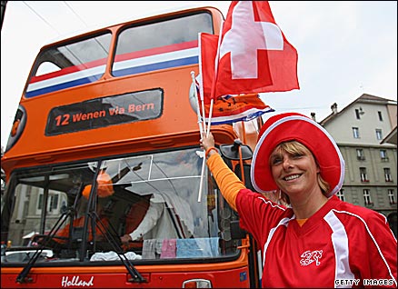 Swiss fan welcomes the Dutch