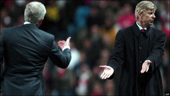 Mark Hughes and Arsene Wenger