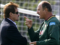 Scolari e o presidente da Federação Portuguesa de futebol, Gilberto Madail
