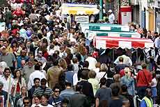 Crowds in Spitalfields