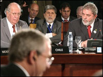 presidentes sul-americanos reunidos em mar del plata