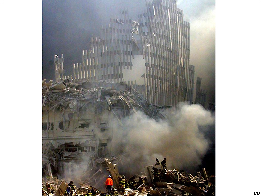 Las torres gemelas tras el ataque del 11 de septiembre