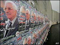 İsrail'in inşa ettiği güvenlik duvarı üzerindeki seçim afişleri