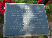 The memorial, placed in 2004