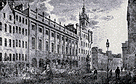 Black and white illustration showing Glasgow's old Town Hall
