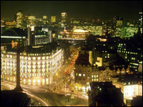 A night view of London