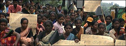 Plantation workers on strike