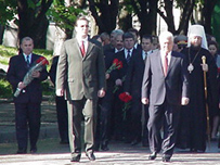 Vladimir Voronin în fruntea paradei