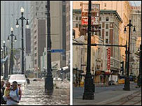  New Orleans în timpul inundaţiilor şi după