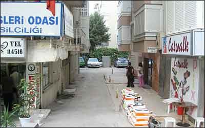 يک کوچه تو شهر( همه کوچه ها اين شکلی بودن ، بدون درخت)