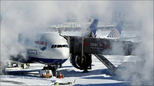 Snow scene in New York
