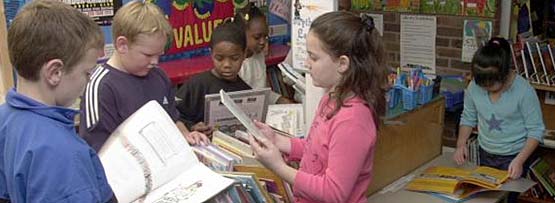 Children in a library