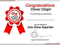 The One Show quiz certificate