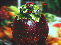 A traditional Christmas pudding