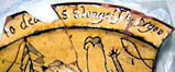 This broken plate is post mediaeval sgraffito (scratched) ware plate and the leaf 