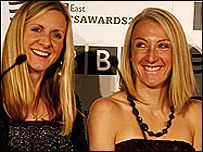 Liz Yelling and Paula Radcliffe