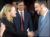 Pamela Cox e o ministro da Fazenda, Antonio Palocci