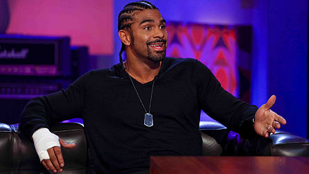 David Haye on Friday Night With Jonathan Ross (image: Hot Sauce)