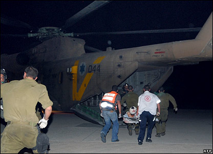 Wounded soldiers being taken to hospital