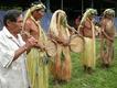 Músicos con trajes típicos en la comunidad yagua en Santa Úrsula. Foto: Javier Lizarzaburu