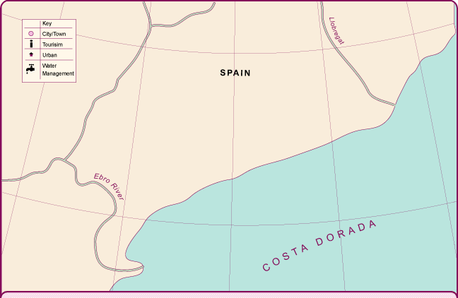 Map of the Costa Dorada