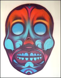 Skull from Jibbering Records exhibition