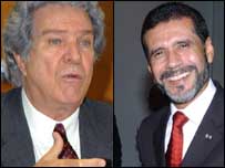 O ministro das Comunicações, Hélio Costa (Foto: Marcello Casal JR/ABr) e o embaixador da Venezuela no Brasil, Julio Garcia Montoya